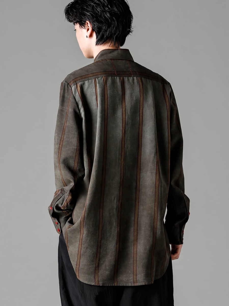 UMA WANG(ユマ ワン) 23SS(春夏) UM8506-Dark Green コリーコート UM1503 ボタンアップ シャツ UM3507-Black パジャマ パンツ  2-003