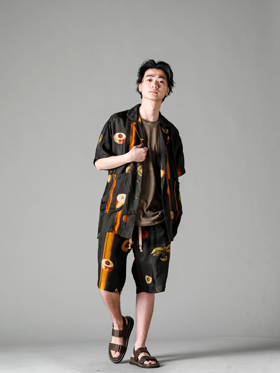 UMA WANG(ユマ ワン) 23SS(春夏) UM1507-Dark Green テリートップ ダークグリーン UM3531-Dark Green パラーパンツ ダークグリーン  3-002