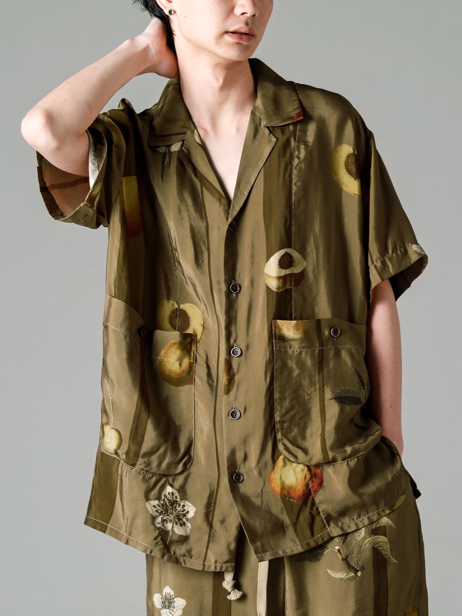 UMA WANG(ユマ ワン) 23SS(春夏) UM1507-Mustard テリートップ マスタード UM3531-Musterd パラーパンツ マスタード US9561-Tan メンズ サンダル タン 4-002