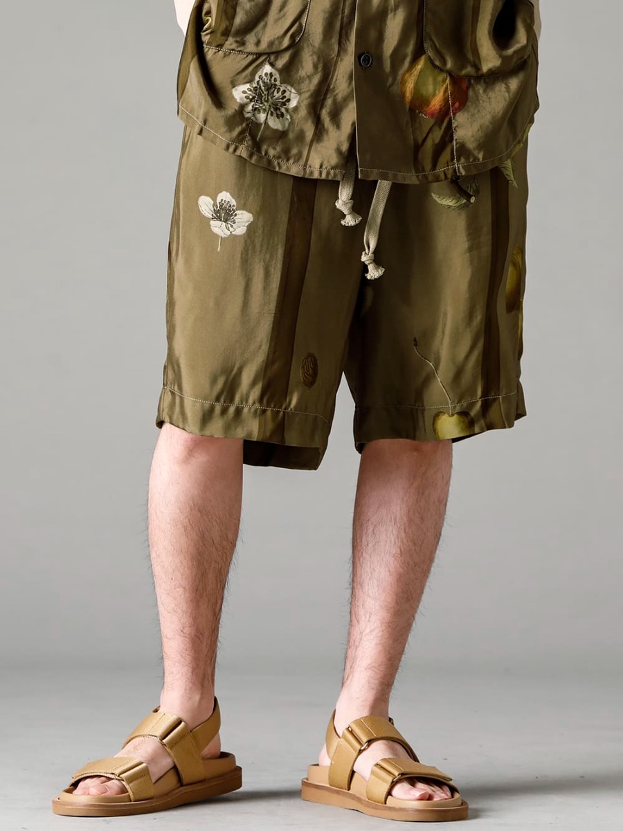 UMA WANG(ユマ ワン) 23SS(春夏) UM1507-Mustard テリートップ マスタード UM3531-Musterd パラーパンツ マスタード US9561-Tan メンズ サンダル タン 4-004