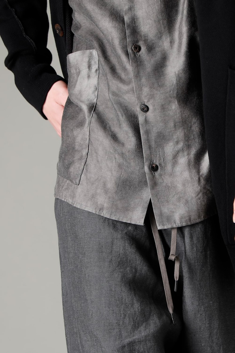 DEVOA 23SS a used look is dared on the supple fabric with a sense of punch.  - KTS-CMH-Black Cardigan Cotton Black SHN-MSLR Shirt Modal/silk 2-009