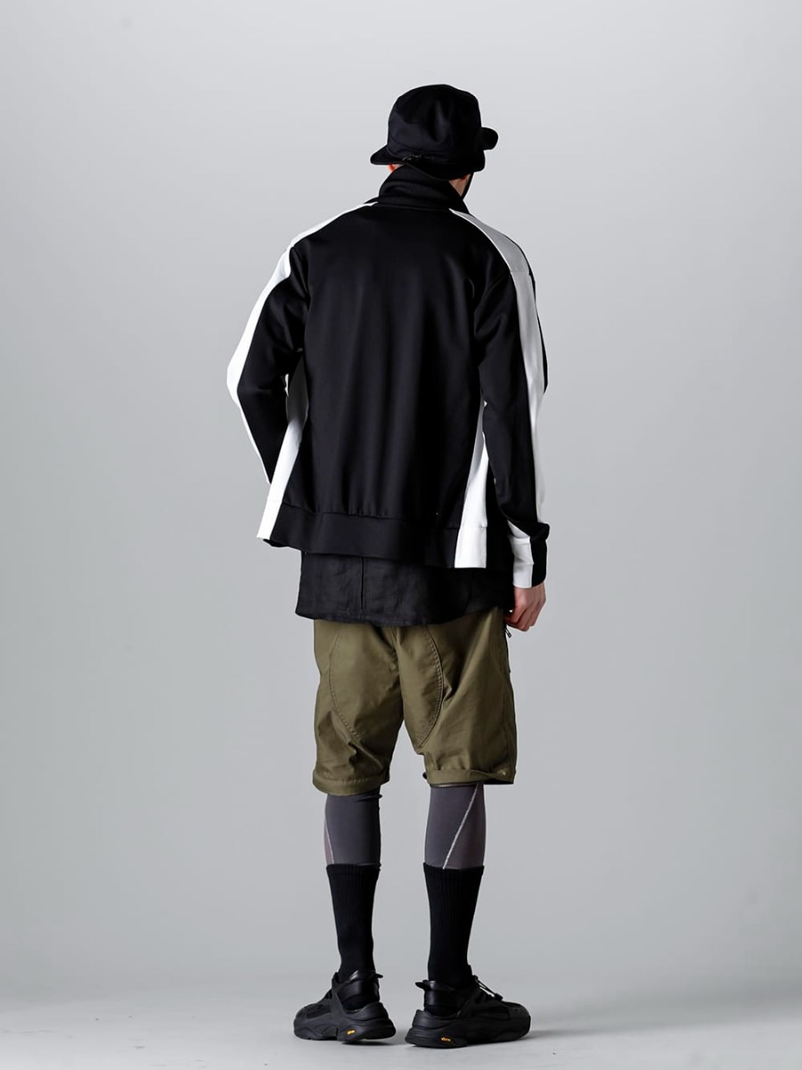 RIPVANWINKLE 2023SS Styling Parachute Pants Style with White Line on Black Based Jersey - RW-526 - Line Track Jersey - RW-529 - Solid Shirts T - RW-509-Khaki - Parachute Pants Khaki 1-003