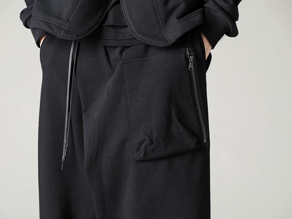 The Viridi-anne 23SS Cropped length + leggings layered style - VI-3592-04-Black - Sweat Wrap Pants Black 3-003