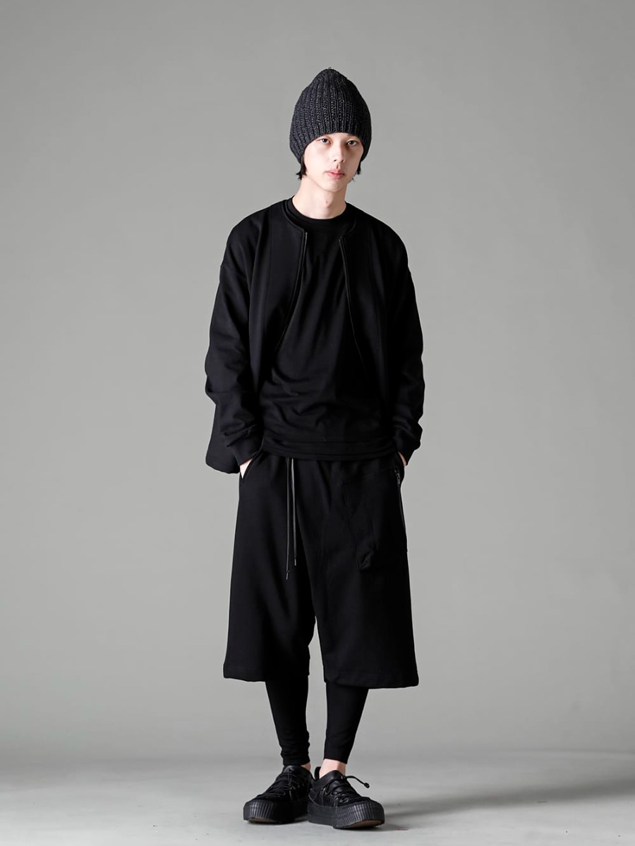 The Viridi-anne 23SS 見出し4 - VI-3589-01 - Sweat Zipup Jacket - VI-3613-01-Black - Double Layerd T-Shirt Black - VI-3592-04-Black - Sweat Wrap Pants Black  4-001