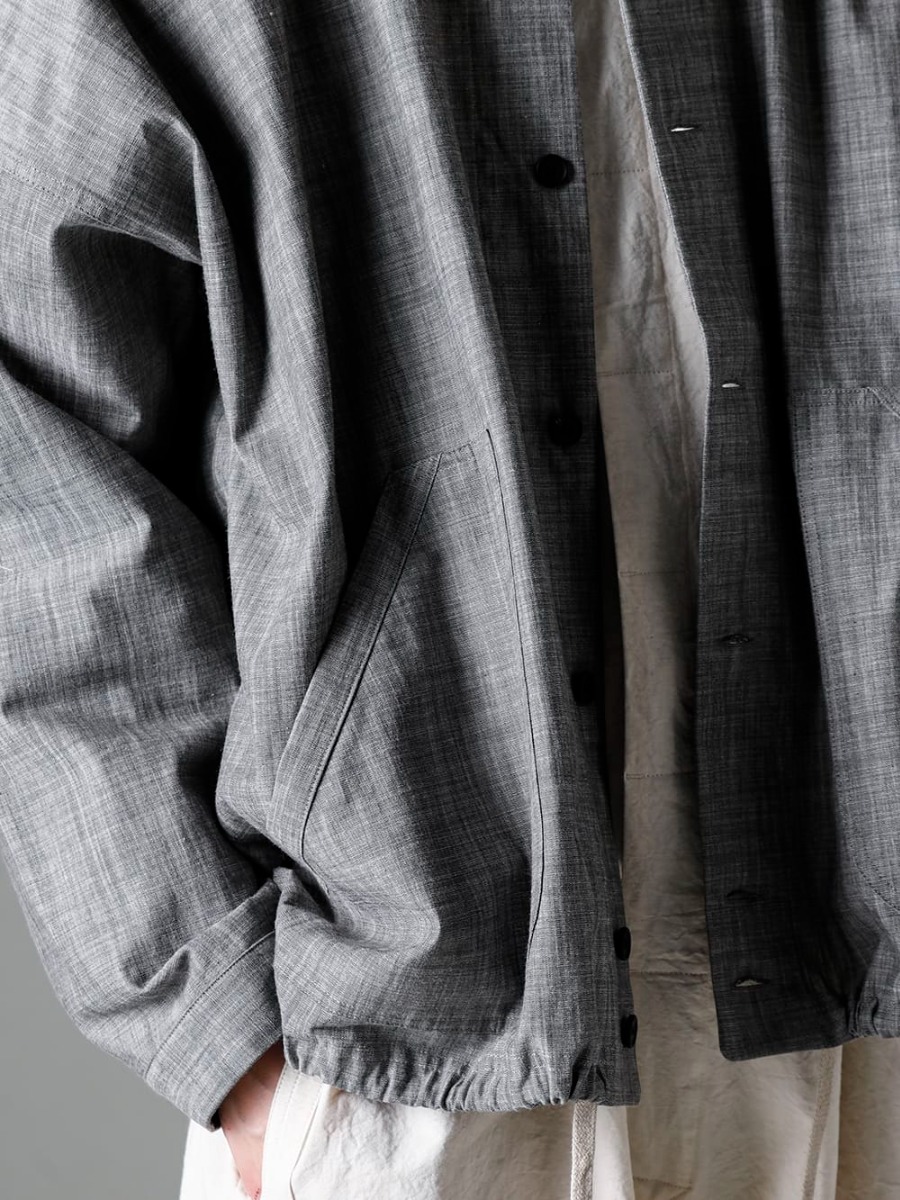O PROJECT 23SS 見出し2  - o15SRT4-DK SUMI bOMBER SHIRTS DK SUMI DYED Flax Lawn O15JS1-KINARI jumpsuit Kinari Fine Canvas 2-002