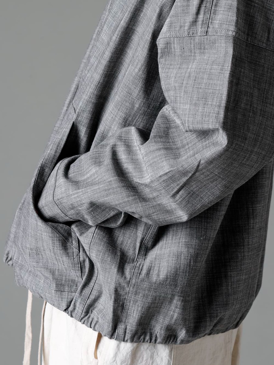 O PROJECT 23SS 見出し2  - o15SRT4-DK SUMI bOMBER SHIRTS DK SUMI DYED Flax Lawn O15JS1-KINARI jumpsuit Kinari Fine Canvas 2-003