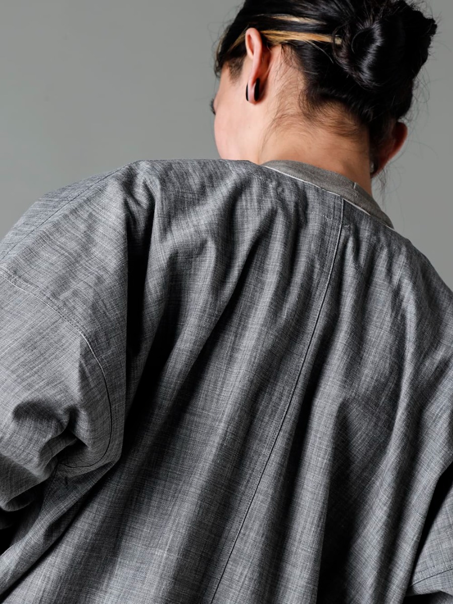 O PROJECT 23SS 見出し2  - o15SRT4-DK SUMI bOMBER SHIRTS DK SUMI DYED Flax Lawn O15JS1-KINARI jumpsuit Kinari Fine Canvas 2-004