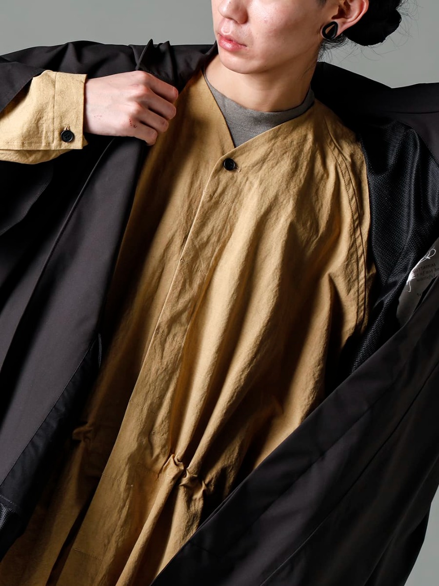 norwegian Rain O PROJECT FEIT 23SS 画像の詳細(styling全体の詳細) A jumpsuit that is actually highly flexible in terms of dressing o15JS1-MUSTARD jumpsuit Mustard Fine Canvas  Handsewn-Classic-Lo hand Sawn Classic Low 3-001