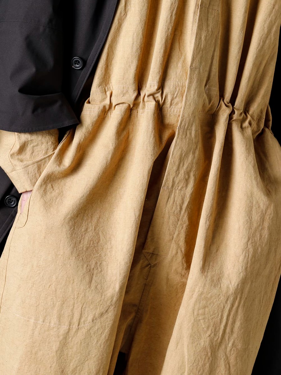 norwegian Rain O PROJECT FEIT 23SS A jumpsuit that is actually highly flexible in terms of dressing - o15JS1-MUSTARD jumpsuit Mustard Fine Canvas  Handsewn-Classic-Lo hand Sawn Classic Low 3-002