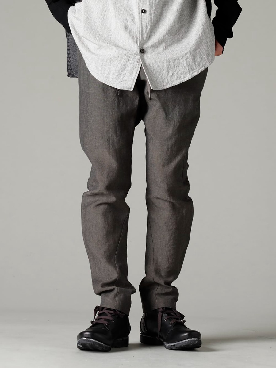 DEVOA 23SS Contrast through simple items - center seam shirt center seam shirt - PTI-BLES-Steel-Gray Slim pants Linen Steel Gray - FW-CSHS Leather Boots GUIDI Horse Leather 3-003