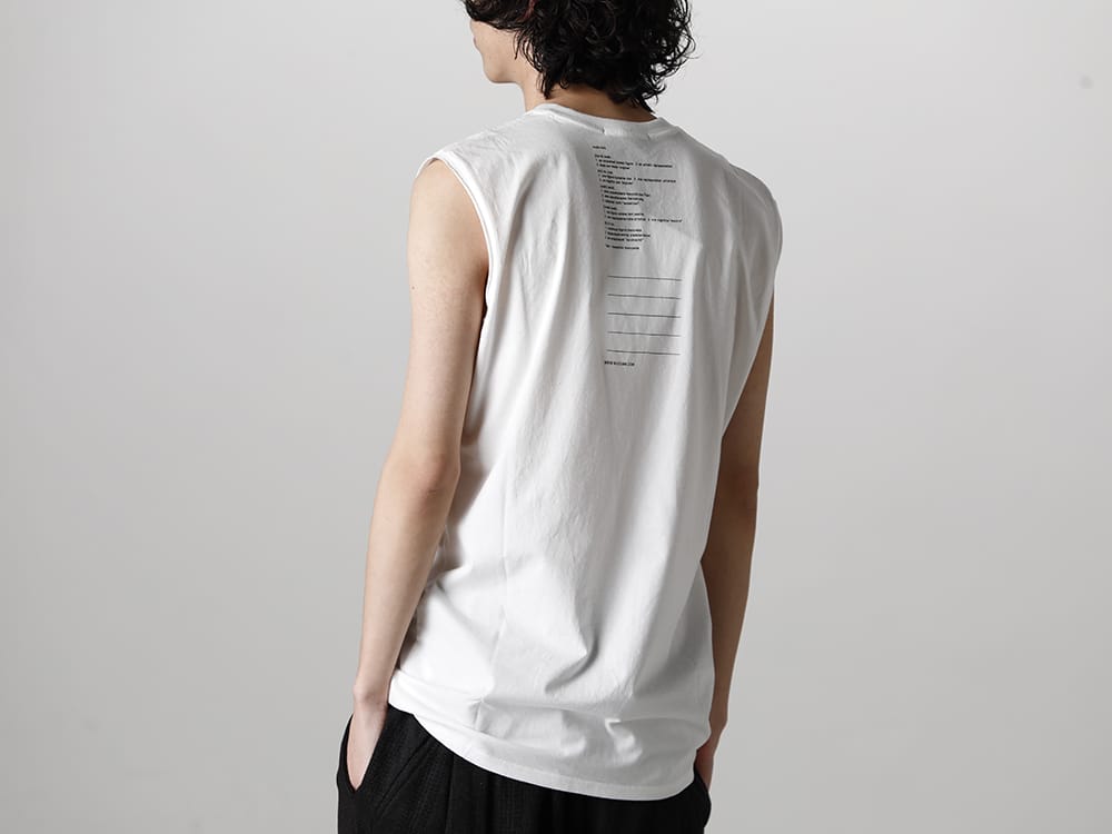 ヌード マサヒコマルヤマ 2023SS - nude:masahiko maruyama (ヌード マサヒコマルヤマ) 2023SSコレクションが入荷！只今より店頭・通販共に販売開始！ - NU-1677-OffWhite(スリーブレス バックプリント Tシャツ オフホワイト) - 1-001