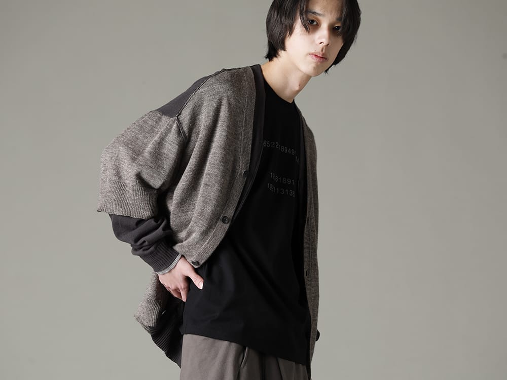 The Viridi-anne 2023SS Styling that focuses on standard items for spring - VI-3588-07(Double Layerd Front Cardigan) VI-3609-01-Black(Short Sleeve Printed T-Shirt Black) - 2-002