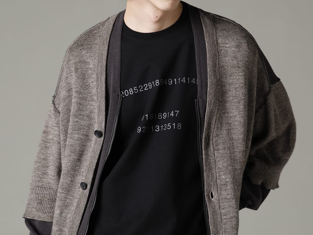 The Viridi-anne 2023SS Styling that focuses on standard items for spring - VI-3588-07(Double Layerd Front Cardigan) VI-3609-01-Black(Short Sleeve Printed T-Shirt Black) - 2-004