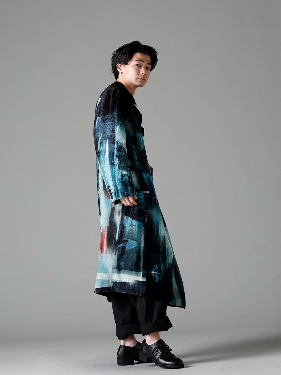 Yohji Yamamoto 2023SS プリントシャツ×総柄ジャケットスタイル