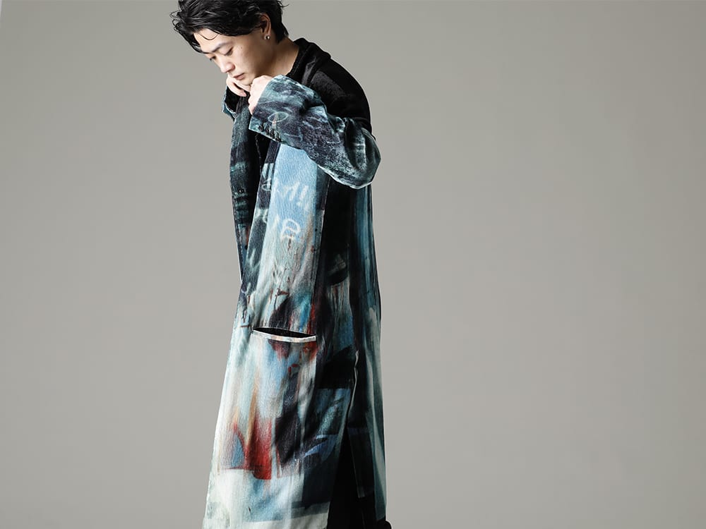 ヨウジヤマモト 2023SS シルク生地の光沢による高級感としなやかさ - HZ-B12-431(フライフロントスタンドブラウス) - HZ-J47-442(デッドシージャケット)  2-003