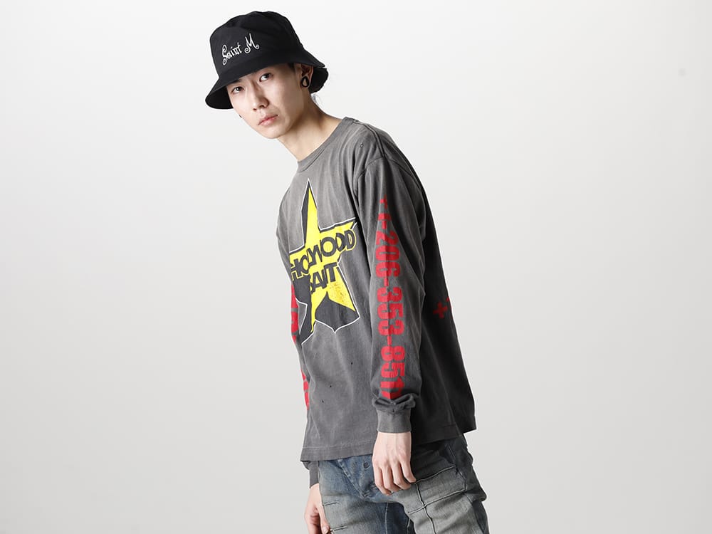 SAINT MICHAEL 2023SS - ©️SAINT M×××××× has released its fourth item drop from the 2023SS collection! Now available in stores and online at the same time! - SM-S23-0000-028(HOLLYHOOD Long sleeve T-shirt) - 1-014