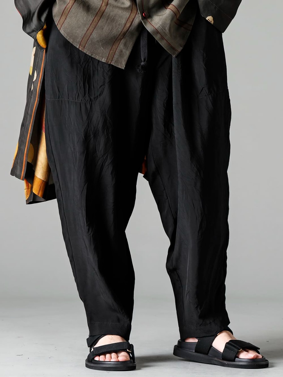 UMA WANG 23SS Light and easy to wear for everyday use -  UM3507-Black Pajama Pants - US9561-Black Mens Sandal Black 3-001