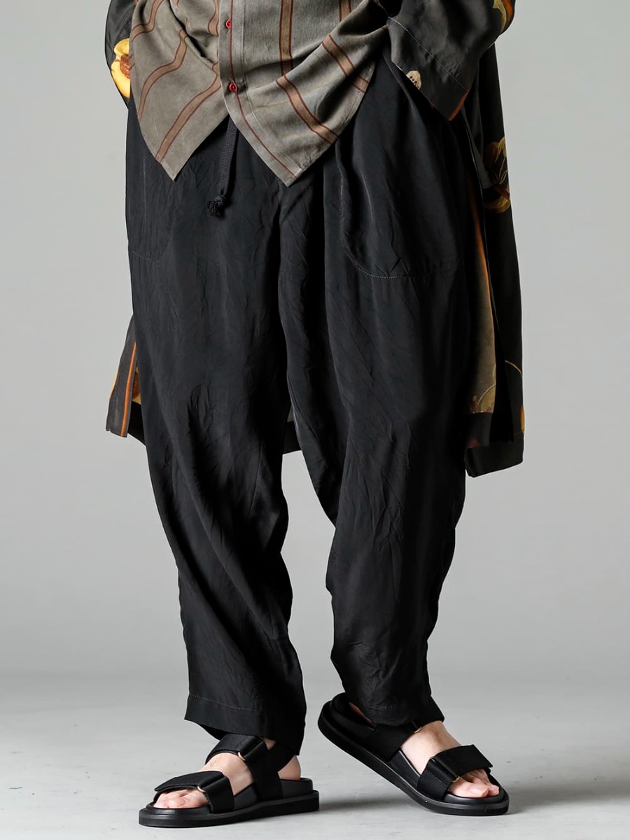 UMA WANG 23SS Light and easy to wear for everyday use -  UM3507-Black Pajama Pants - US9561-Black Mens Sandal Black 3-002