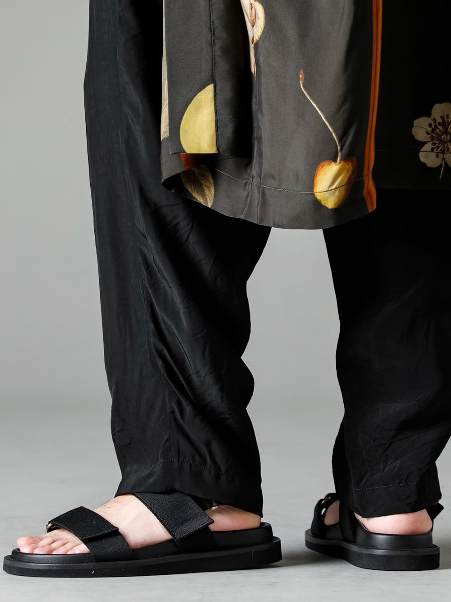 UMA WANG 23SS Light and easy to wear for everyday use -  UM3507-Black Pajama Pants - US9561-Black Mens Sandal Black 3-005