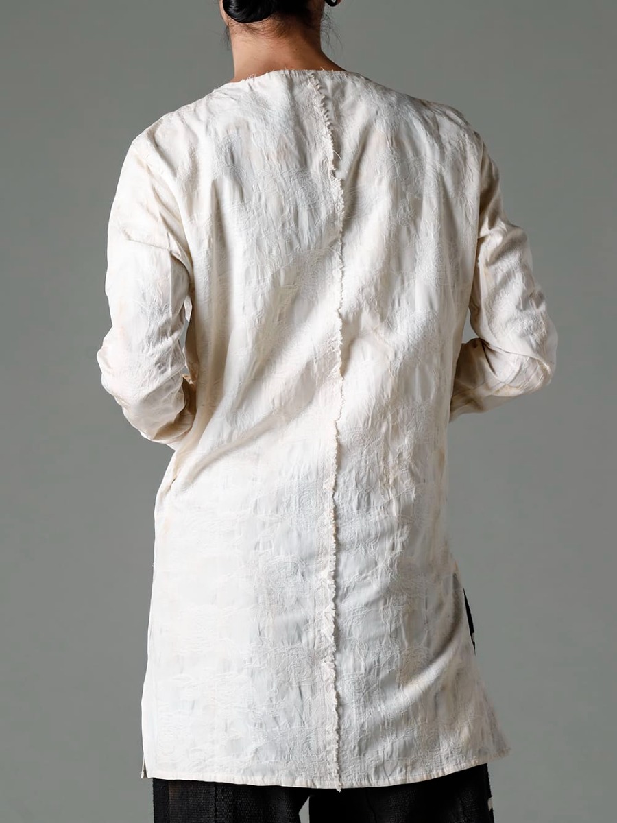 OLUBIYI THOMAS 23SS ヴィクトリア時代のシャツのディテールから着想を得た、pleated bib shirt - 2305.9 pleated bib shirt 3-003