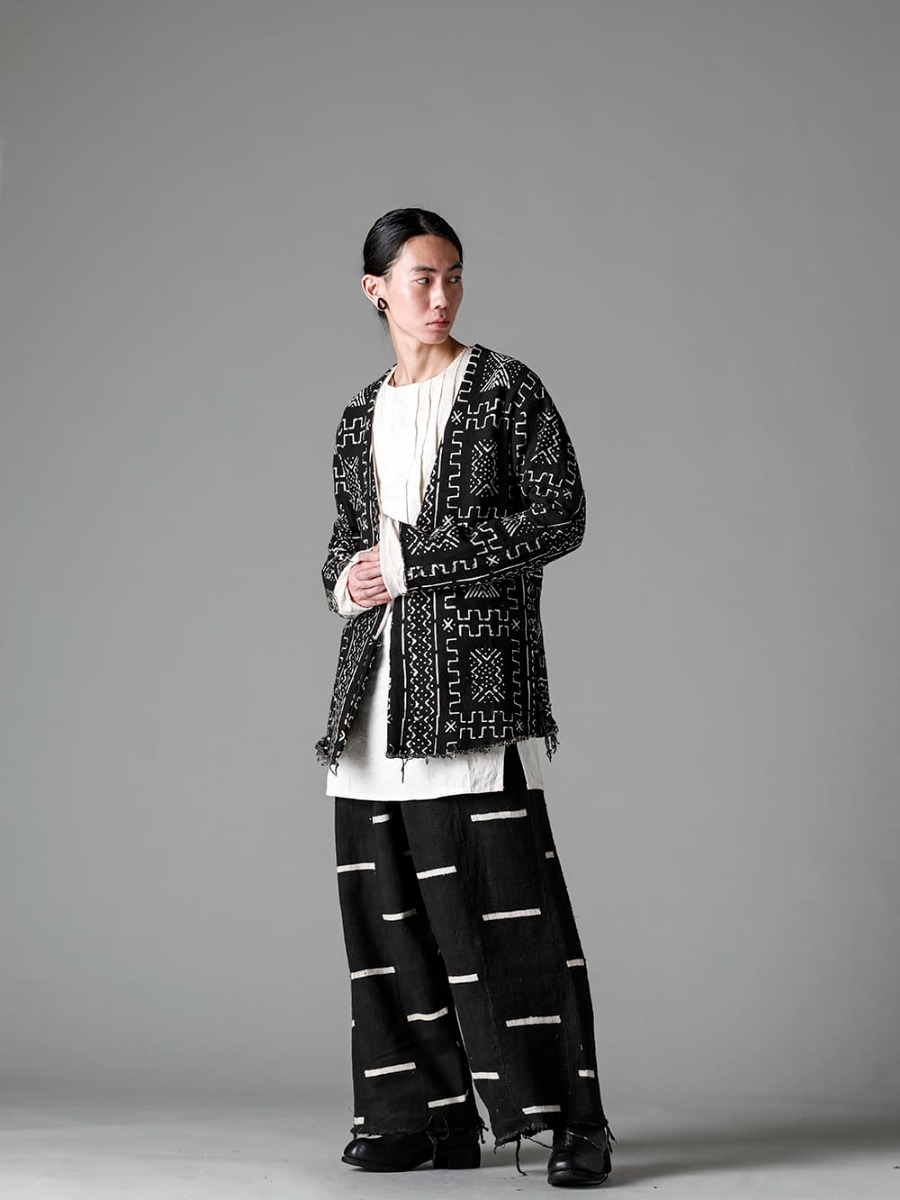 OLUBIYI THOMAS 23SS 3202.7-1 Kimono Back Cardigan 2305.9 pleated bib shirt 2507.94-2 Wide leg drawstring trousers #2 Classic Derby Shoes Lace-up Double Sole - Horse Full Grain - 792Z  4-001