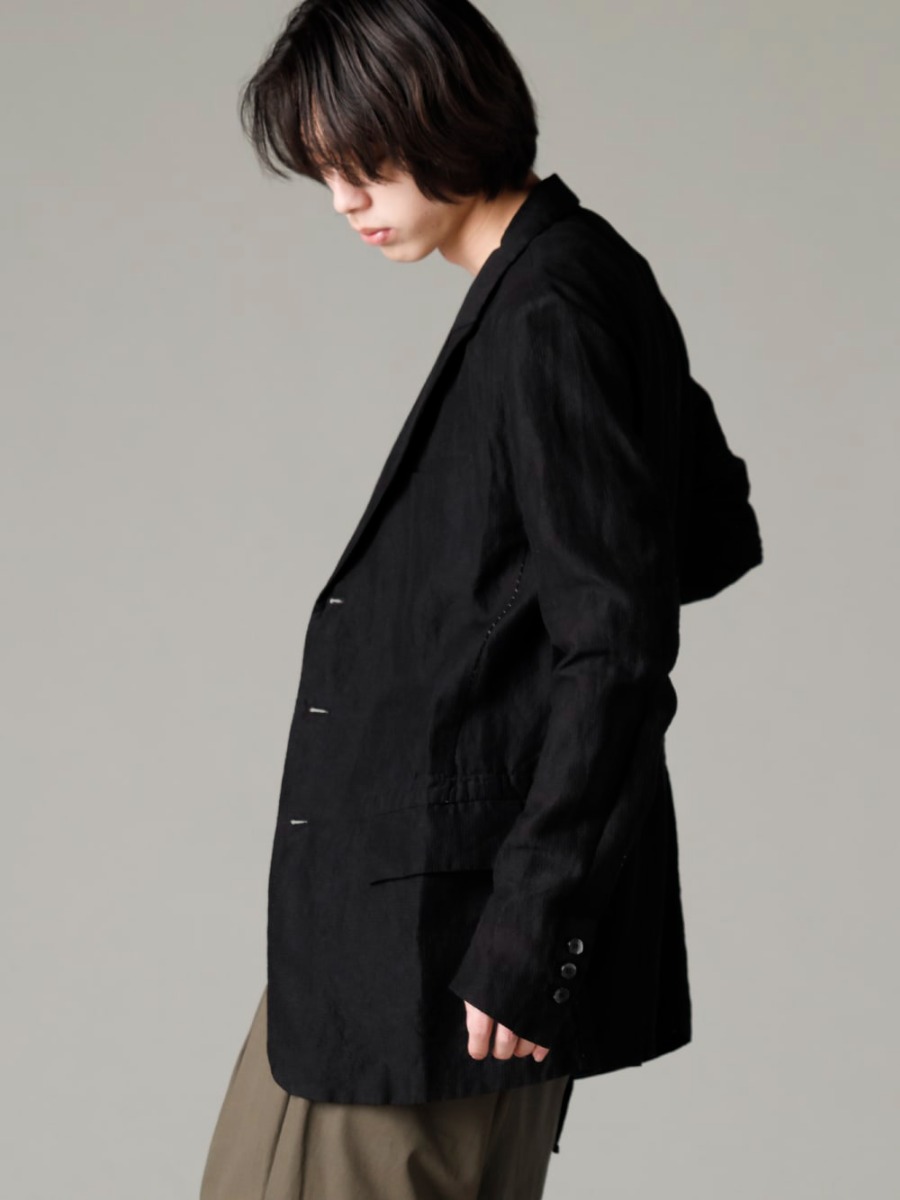 The Viridi-anne UMA WANG masnada 23SS Quite lightweight and airy comfort  - M3041 Relax Jacket VI-3613-01-Light-Gray Double Layered T-shirt Light Gray  2-002