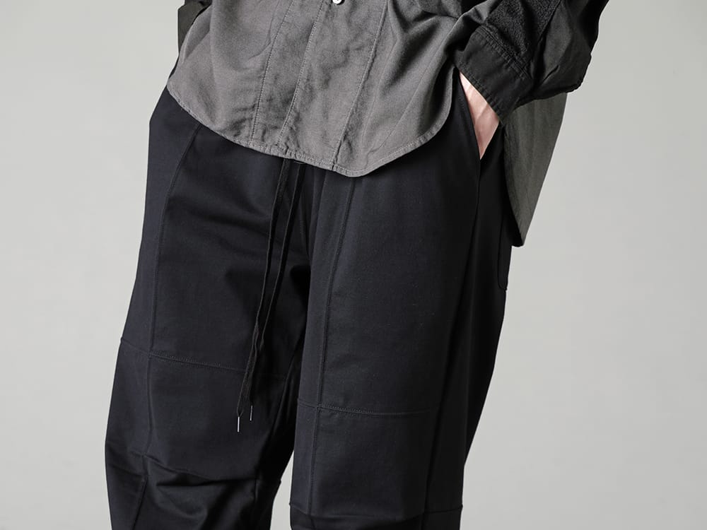 The Viridi-anne 2023SS The legs are clean and balanced. - VI-3606-04-Black - Jersey Drawstrings Pants Black 3-002