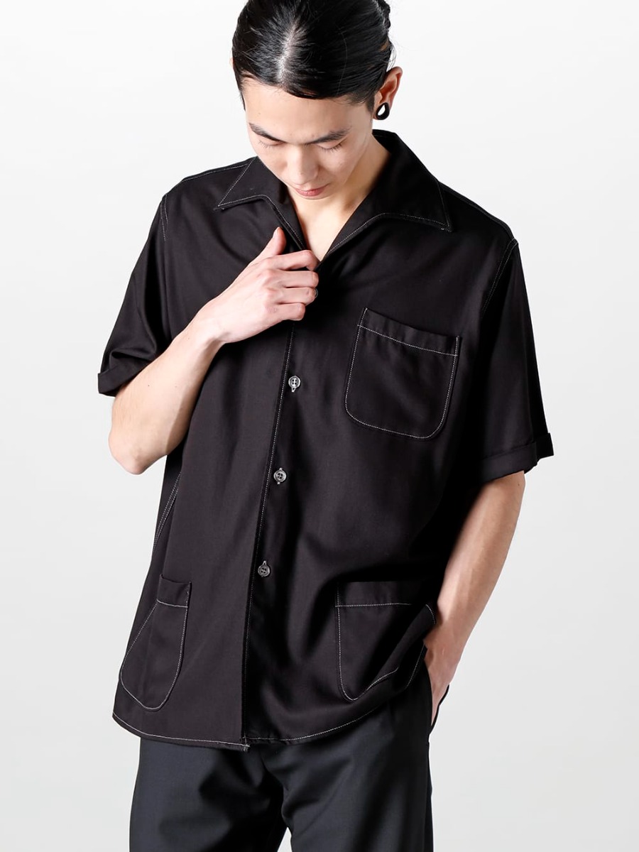 Maison Margiela - メゾン マルジェラ 2023SS 見出し4 - S50DR0003-Black - ショートスリーブ シャツ ブラック  4-001