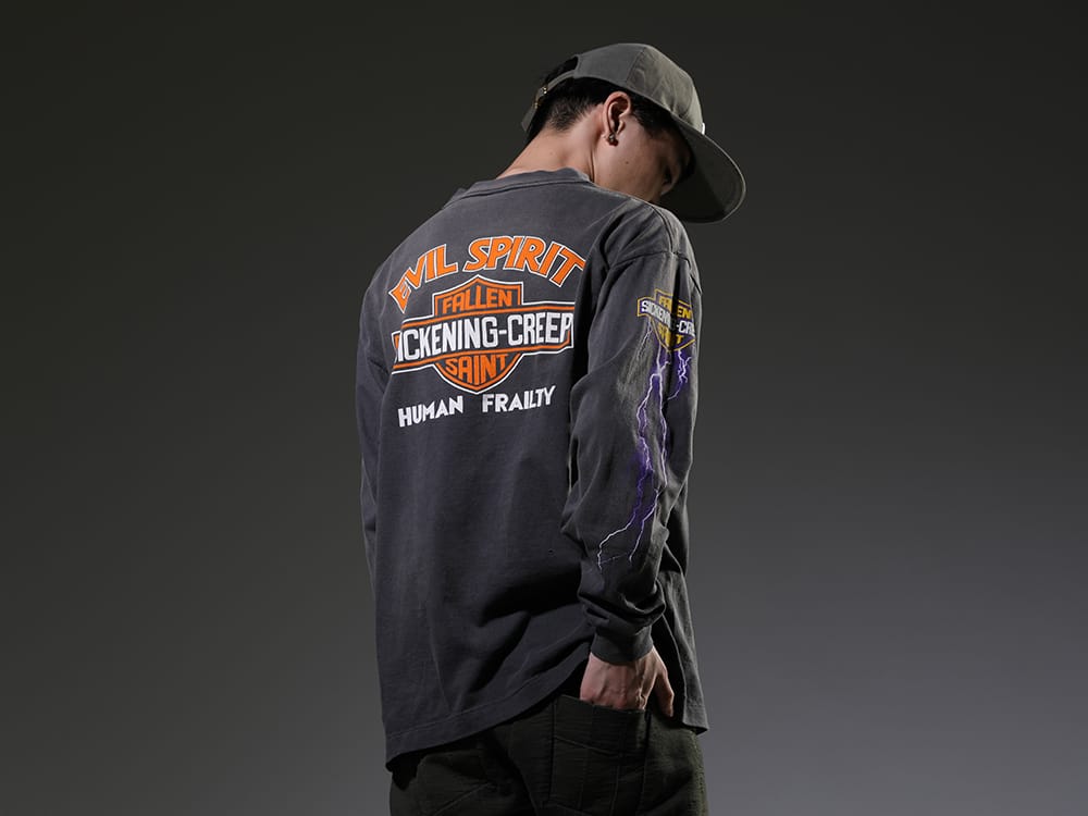 SAINT MICHAEL / NVCLEAR 2023SS - The second collaboration shirt of SHERMER ACADEMY and SAINT M××××××. - SM-S23-0000-029(EVIL SPILIT Long sleeve T-shirt) NV_002-Vintage-Green(NV LOGO FR ARMY COTTON CAP VINTAGE GREEN) - 2-009