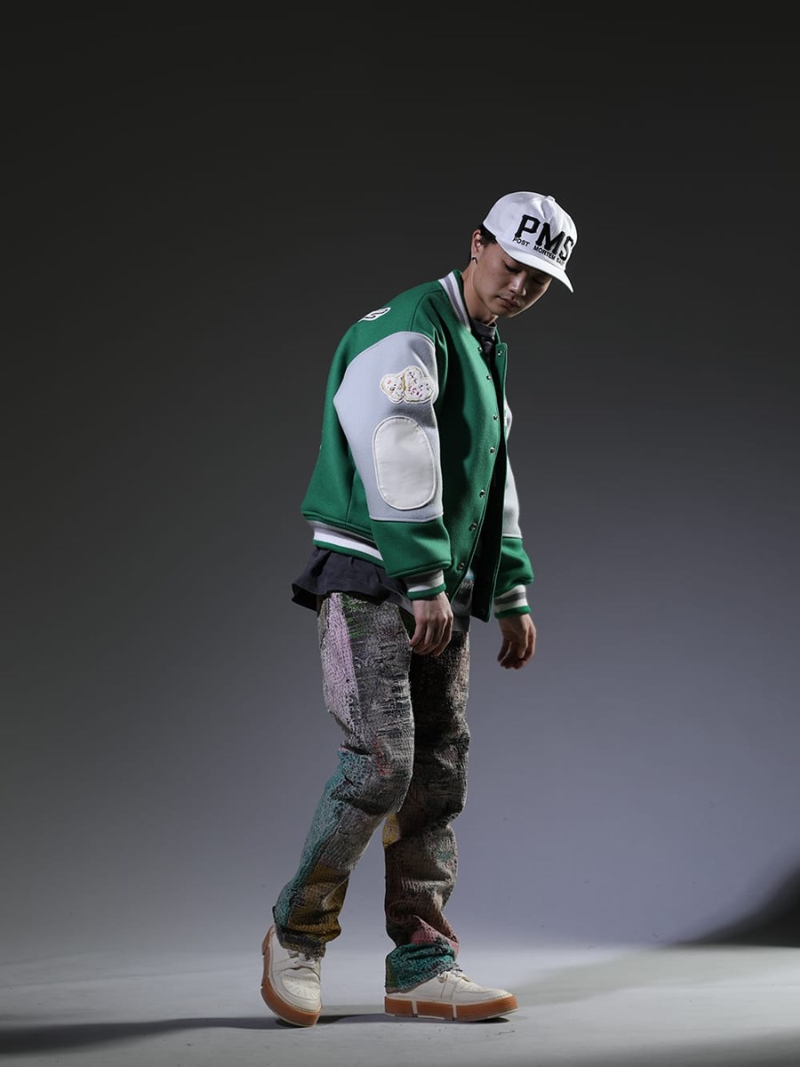 Green and White Varsity Letterman Jacket-Style Sweatshirt — BORIZ