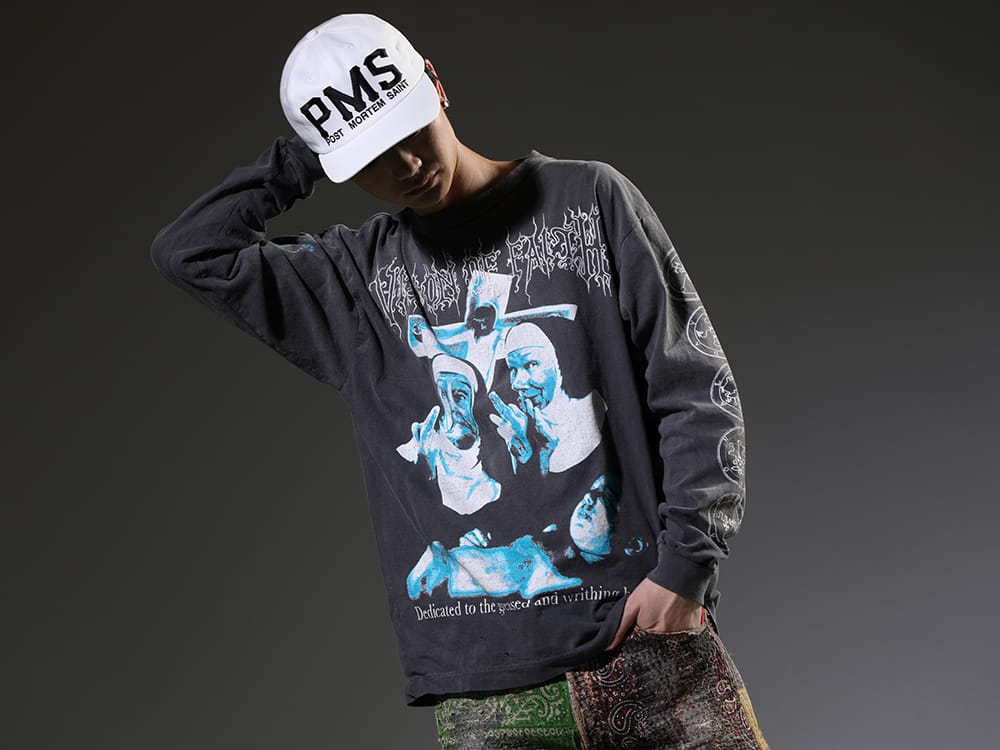 セントマイケル 2023SS - ブランドらしさを全面に感じるアイテム - SM-S23-0000-032(SISTERS ロングスリーブTシャツ) SM-S23-0000-072(PMS キャップ) - 2-010