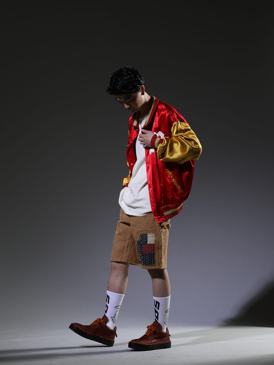 SAINT MICHAEL / individual sentiments / TAKAHIROMIYASHITATheSoloist / Gerochristo / INNOCENCE NY / GUIDI 2023SS - The luxurious look with spring-like shorts. - SM-S23-0000-068(SAINT Varsity Jacket) CT56S-MJ28(Cotton Washed Jersey One-Piece Pattern S/S T-Shirts Off White) sa.0038SS23-Gold(sa.ball chain necklace. -S- regular Gold) GP3(GP3 - Cross Pendant) innocence-ny-2nd-1-7(REWORKED PAINTER SHORTS) SM-S23-0000-105(Angel Socks White) GJ02-CO98T(Laced Up Boots - Horse Full Grain Leather - GJ02 CO98T) - 1-002