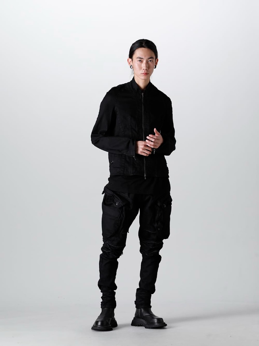 ユリウス 2023SS - JULIUS(ユリウス) 2023SSコレクションより第5弾目のアイテムがデリバリー！只今より店頭・通販共に販売スタート！ - 819BLM2-BK(10.5oz ストレッチデニム シームドジャケット) 819PAM5-BK(10.5oz ストレッチデニム ガスマスク スキニーパンツ) - 2-001