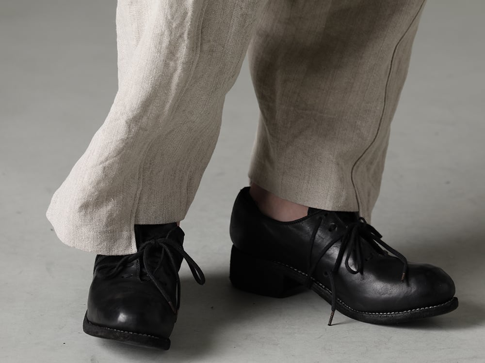 individual sentiments 23SS Easy to handle and enjoy for a long time - PA68L-LI20 Heavy Canvas Linen Cropped Pants - PL10L-BLKT Orthopaedic Derby Shoes Horse Full Grain Leather - PL10L - PL10L 3-005