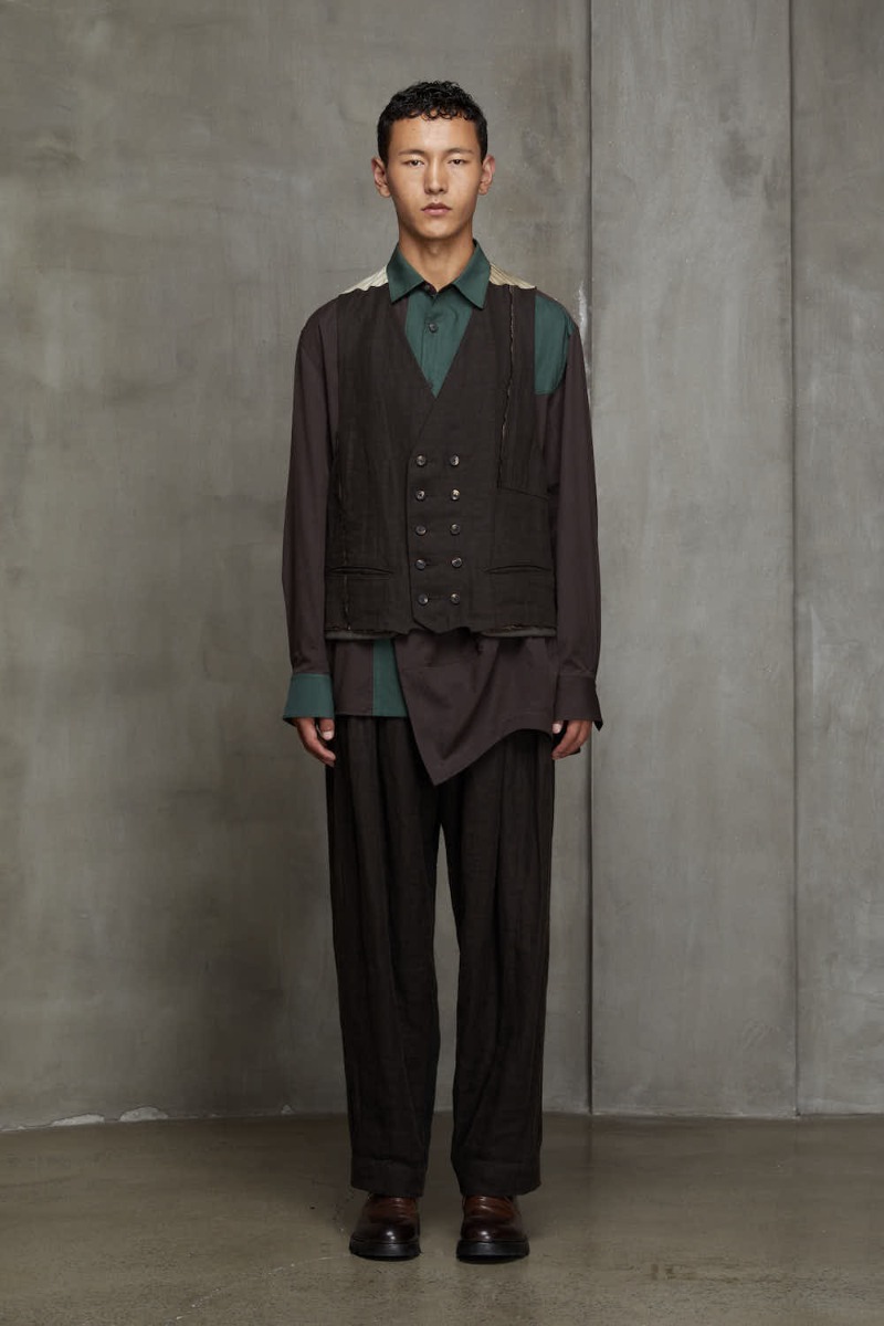 ZIGGY CHEN(ジギー チェン) 23SS(春夏) セルビッジ ダブルブレストウェストコート 3-002