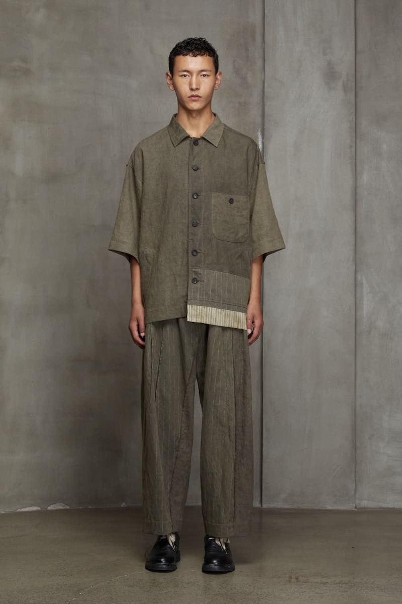 ZIGGY CHEN(ジギー チェン) 23SS(春夏) オーバーサイズ ショートスリーブ ワーカージャケット 4-002