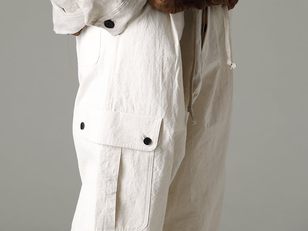 O PROJECT(オープロジェクト) 23SS(春夏) デイリーに使えるアイテムで完成度を上げる - O15TR3-KINARI カーゴ トラウザー キナリ ファイン キャンバス - Handsewn-Classic-Lo ハンドソーン クラシック ロー 3-004