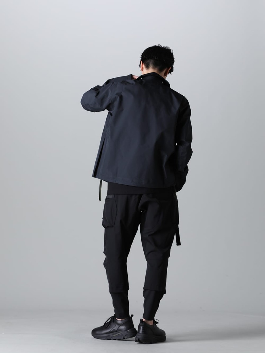 ACRONYM / The Viridi-anne / SUNCORE 2023SS - Outerwear that can be used for all purposes - J68-GT(Rider Jacket) VI-3609-01-Black(Short Sleeve Printed T-Shirt Black) P23Q-DS(Wide Drawcord Trousers) SCV186C016 Black(Night Run light Black) - 1-007