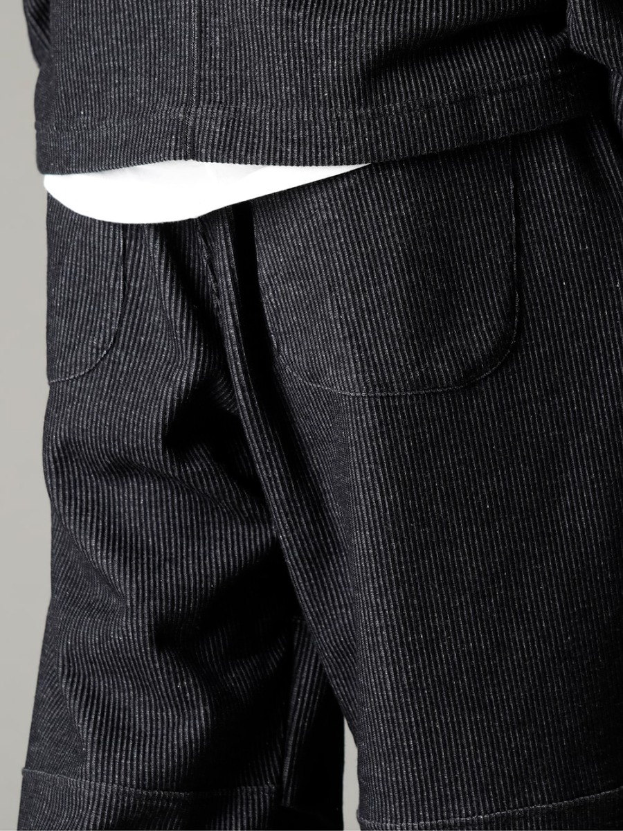 The Viridi-anne 23SS Convenient piece that can be the star of your styling - VI-3596-04-Black Striped Knit Drawstring Pants Black FW-CSHS Leather boots GUIDI Horse leather 3-005