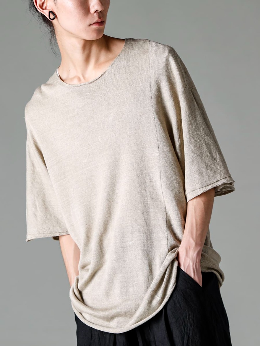 forme d'expression 23SS Relaxed fit linen knit T-shirt 5-001