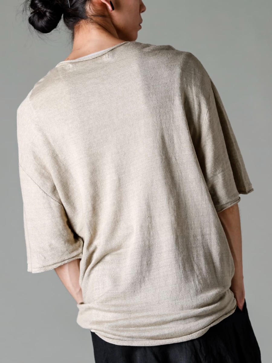 forme d'expression 23SS Relaxed fit linen knit T-shirt 5-002