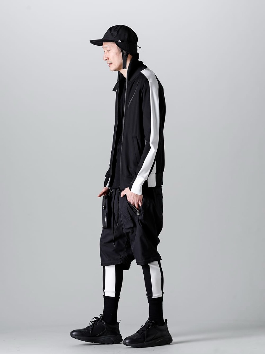 RIPVANWINKLE 23SS Line Jersey Parachute Pants Mix Style