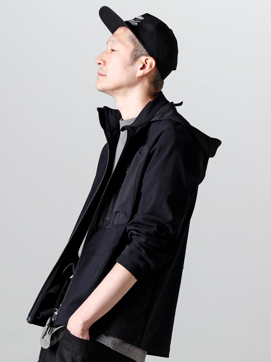 RIPVANWINKLE 2023SS Select mobile pouches for spring and summer, when the use of accessories becomes important.  - RW-503-Black - Stand Hoodie Jacket 2-003