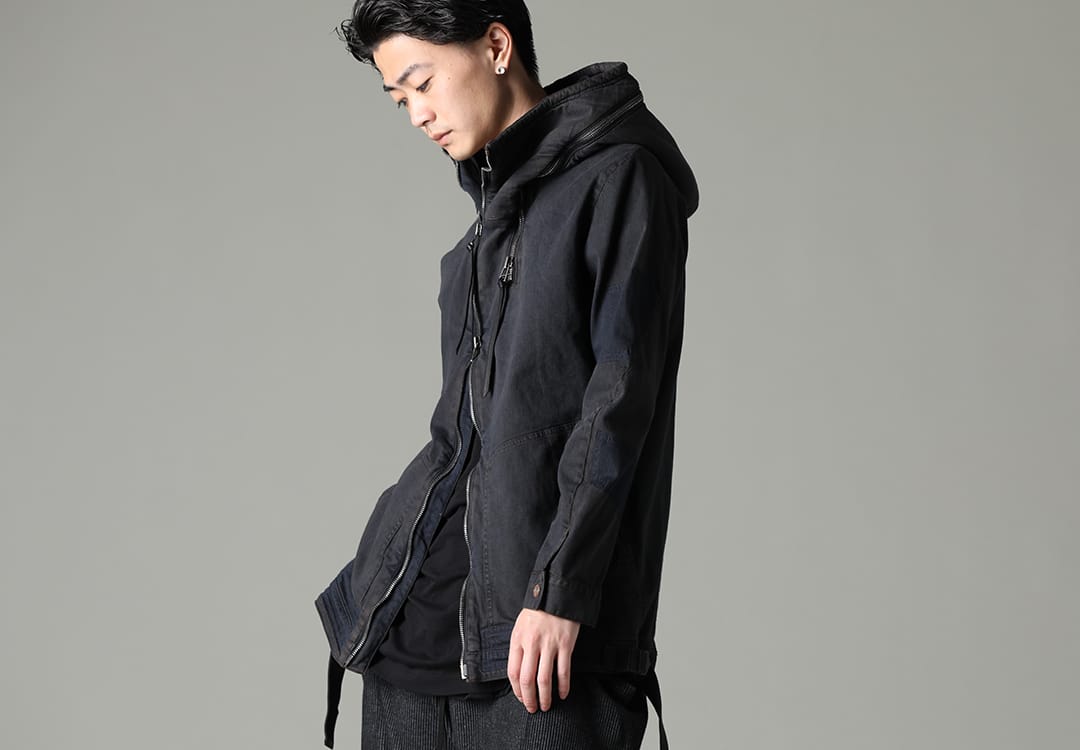 D.HYGEN 2023SS - These items express exquisite shades with pigment processing. - ST104-0523S-Mud-Indigo-Brown(Mud-Finished 8Oz Light Stretch Denim Hooded Jacket Mud Indigo Brown) - 2-002