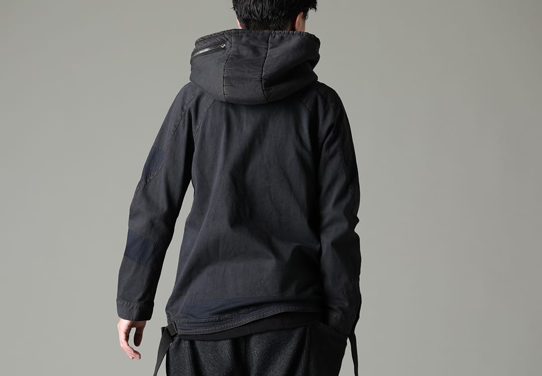 D.HYGEN 2023SS - These items express exquisite shades with pigment processing. - ST104-0523S-Mud-Indigo-Brown(Mud-Finished 8Oz Light Stretch Denim Hooded Jacket Mud Indigo Brown) - 2-004