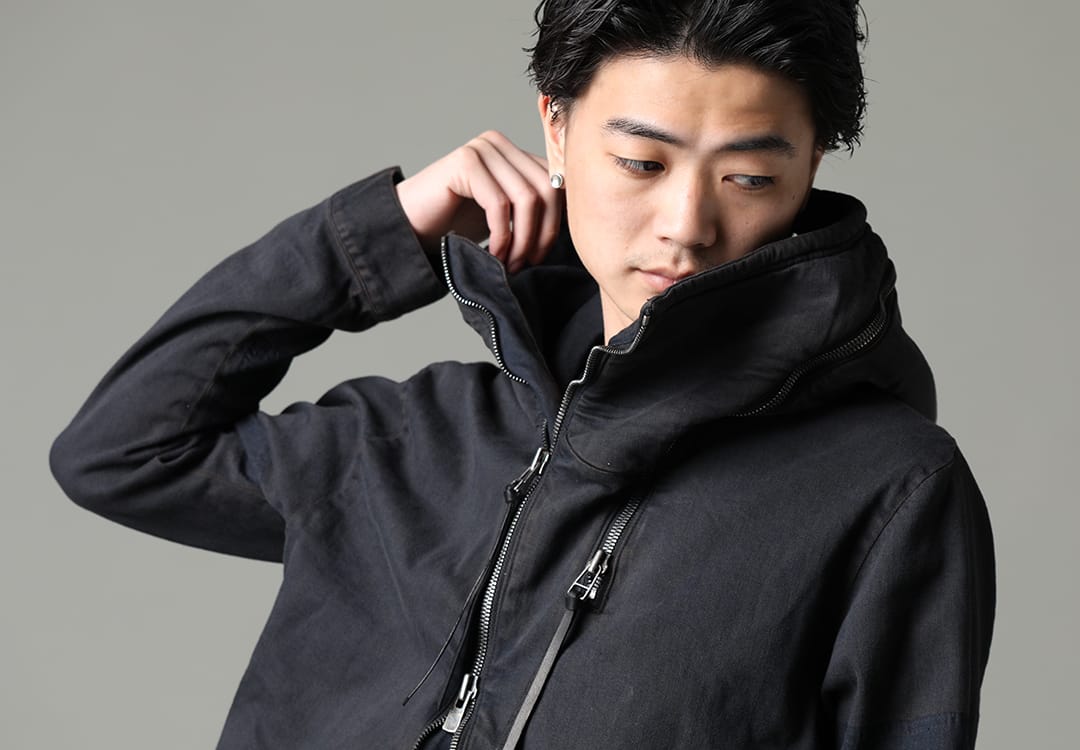 D.HYGEN 2023SS - These items express exquisite shades with pigment processing. - ST104-0523S-Mud-Indigo-Brown(Mud-Finished 8Oz Light Stretch Denim Hooded Jacket Mud Indigo Brown) - 2-006