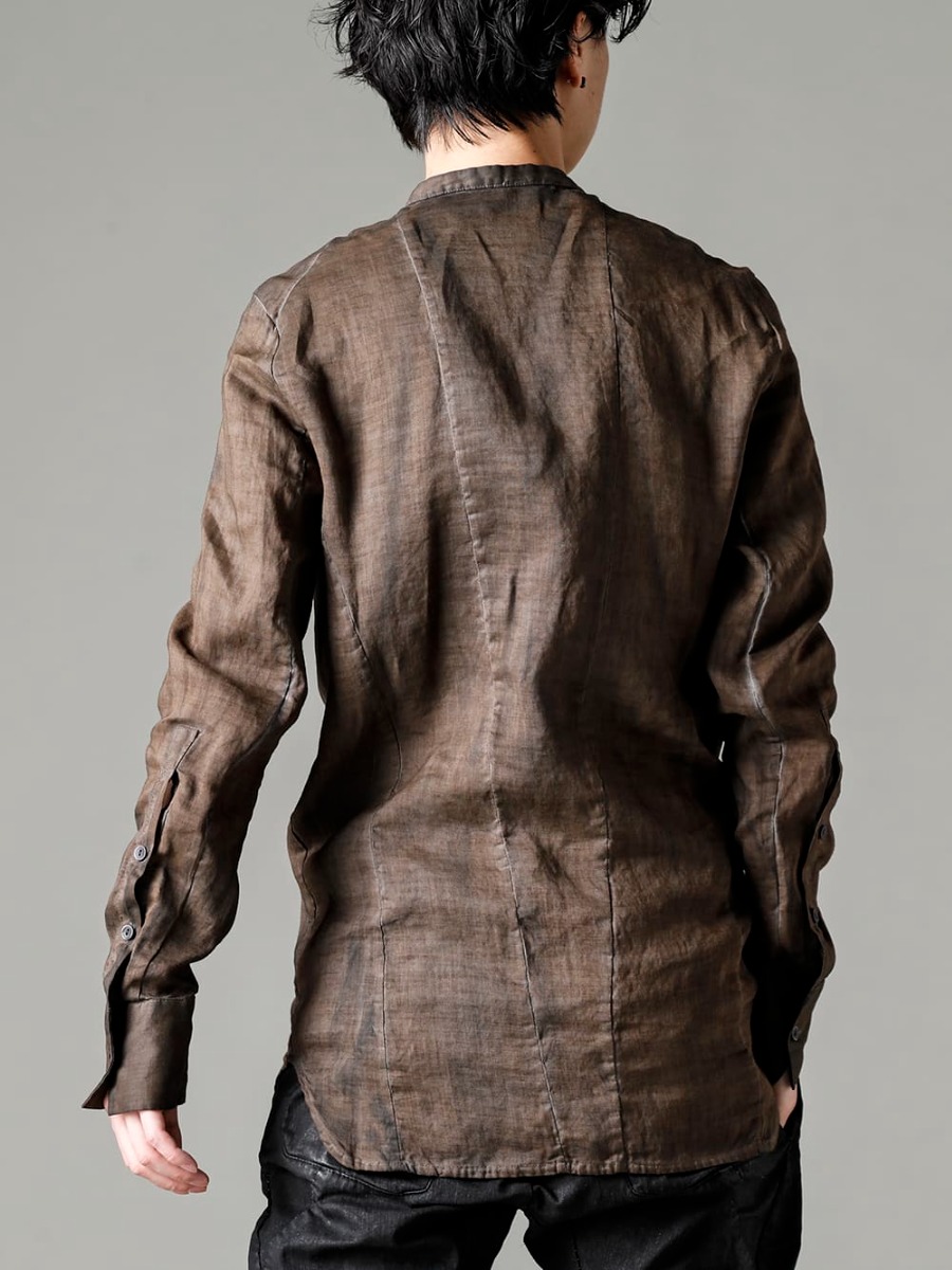 masnada(マスナダ) 23SS(春夏) 人体工学に基づいた複雑かつ立体的な構造  - M3020リブインサートパーカー M3056 ウェッジブラックシャツ 2-009