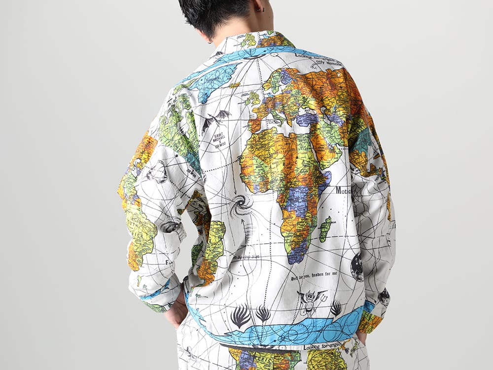 セントマイケル 2023SS - ©️SAINT M××××××(セントマイケル) 2023春夏コレクションより第5弾目のアイテムがリリース！只今より店舗・通販にて同時販売開始！ - SM-S23-0000-082(セントマイケル × ドクター・ウー WORLD MAP パジャマシャツ) - 1-003