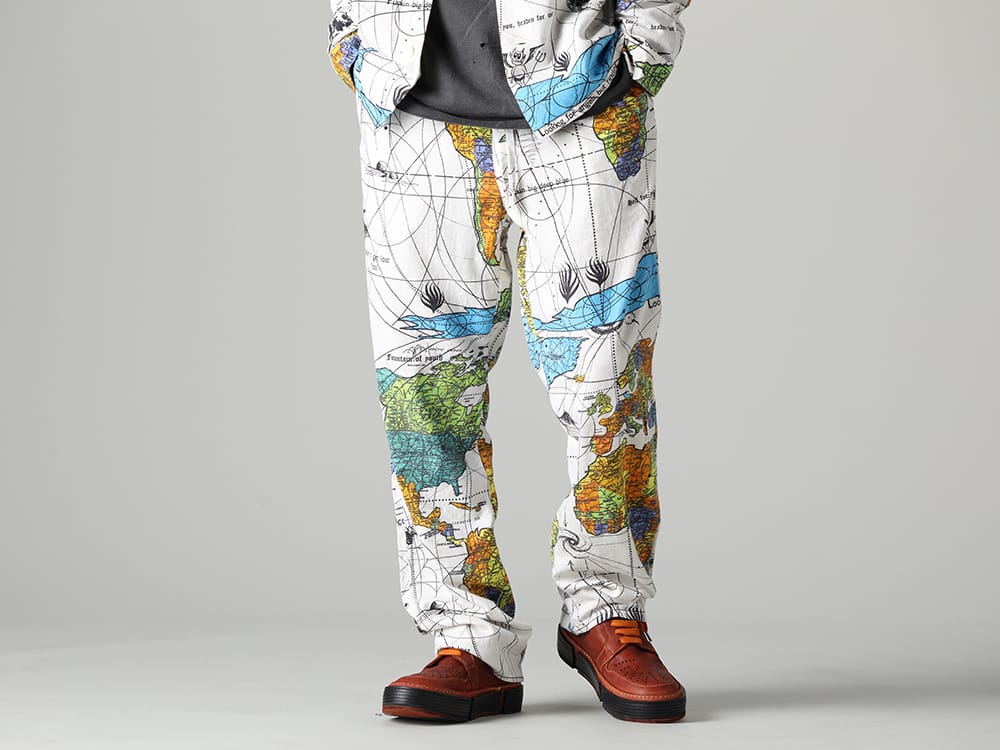 セントマイケル 2023SS - ©️SAINT M××××××(セントマイケル) 2023春夏コレクションより第5弾目のアイテムがリリース！只今より店舗・通販にて同時販売開始！ - SM-S23-0000-083(セントマイケル × ドクター・ウー WORLD MAP パジャマパンツ) - 1-004