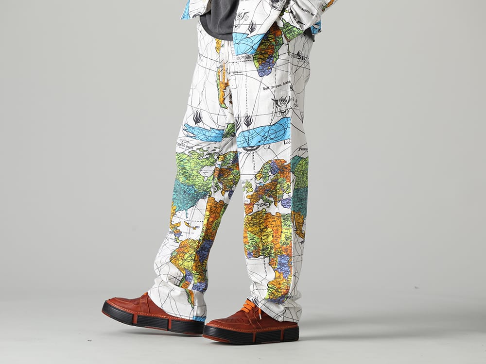 セントマイケル 2023SS - ©️SAINT M××××××(セントマイケル) 2023春夏コレクションより第5弾目のアイテムがリリース！只今より店舗・通販にて同時販売開始！ - SM-S23-0000-083(セントマイケル × ドクター・ウー WORLD MAP パジャマパンツ) - 1-005